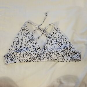 Zaful Black and white Print Tie back  Bikini Top